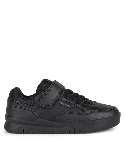Geox J Perth Boy Breathable Black Athletic Sneakers for Active Kids