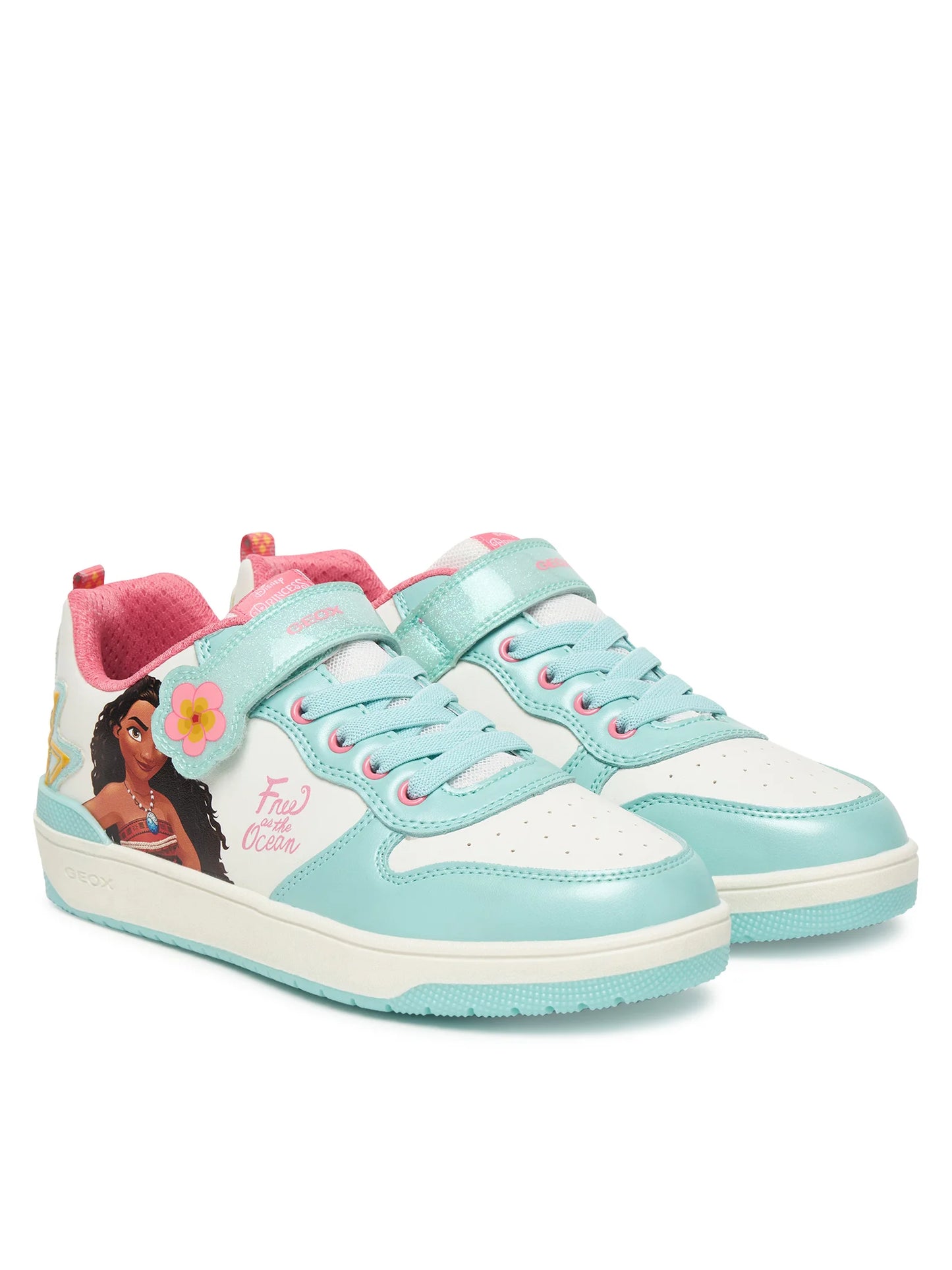 Geox Girl Breathable Colorful White/Watersea Sneakers J65HXC