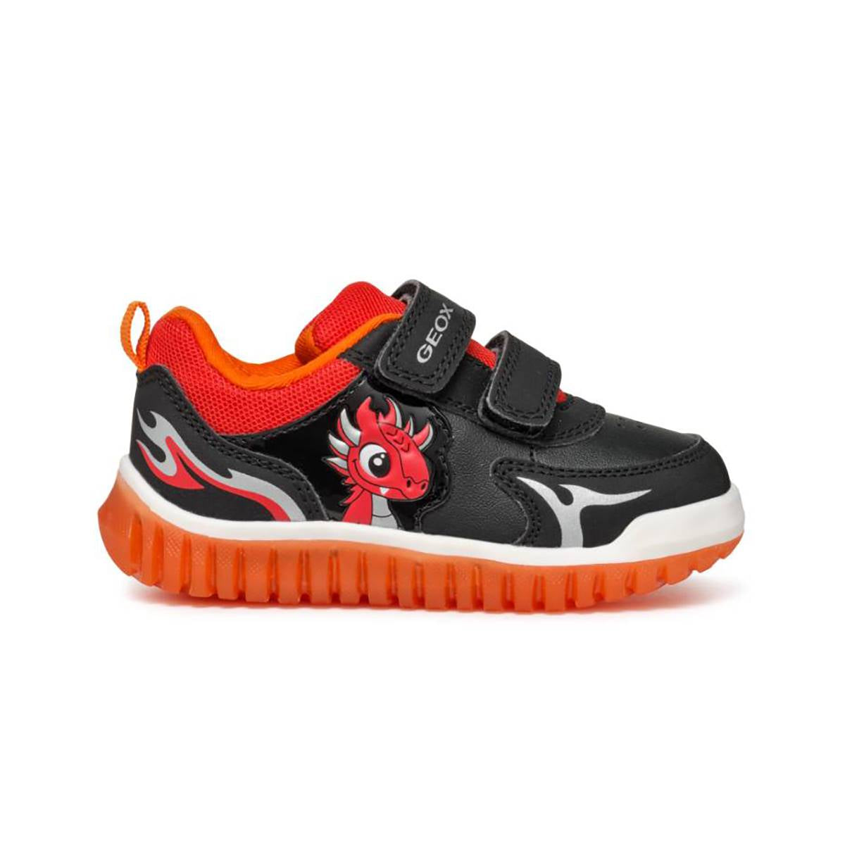 Geox Light Dragon 2V Kids Trainers: Light-Up, Velcro Closure, Breathable Comfort