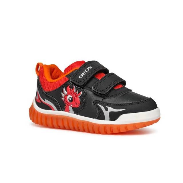 Geox Light Dragon 2V Kids Trainers: Light-Up, Velcro Closure, Breathable Comfort