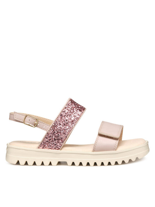 Geox Kids' Coralie Gir Pink Glittery Lightweight Breathable Summer Sandals J556EA