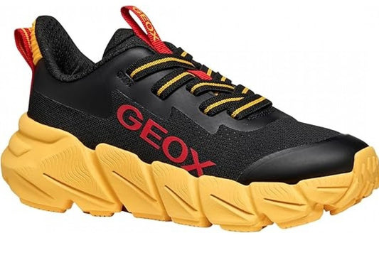 Geox Kids' Flexyper Fast Athletic Boys' Sneakers Black Yellow J46N1A