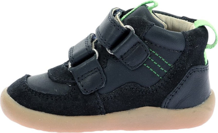 Kickers Kids' Durable Navy Blue Suede Velcro Ankle Boots 972590-10-10