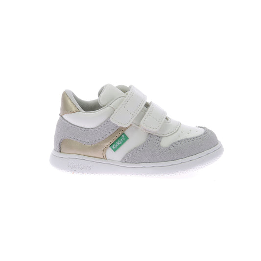 Kickers Kickmotion Silver Baby Girl Trainers - SKU 960554-10-32, Velcro Closure Shoes