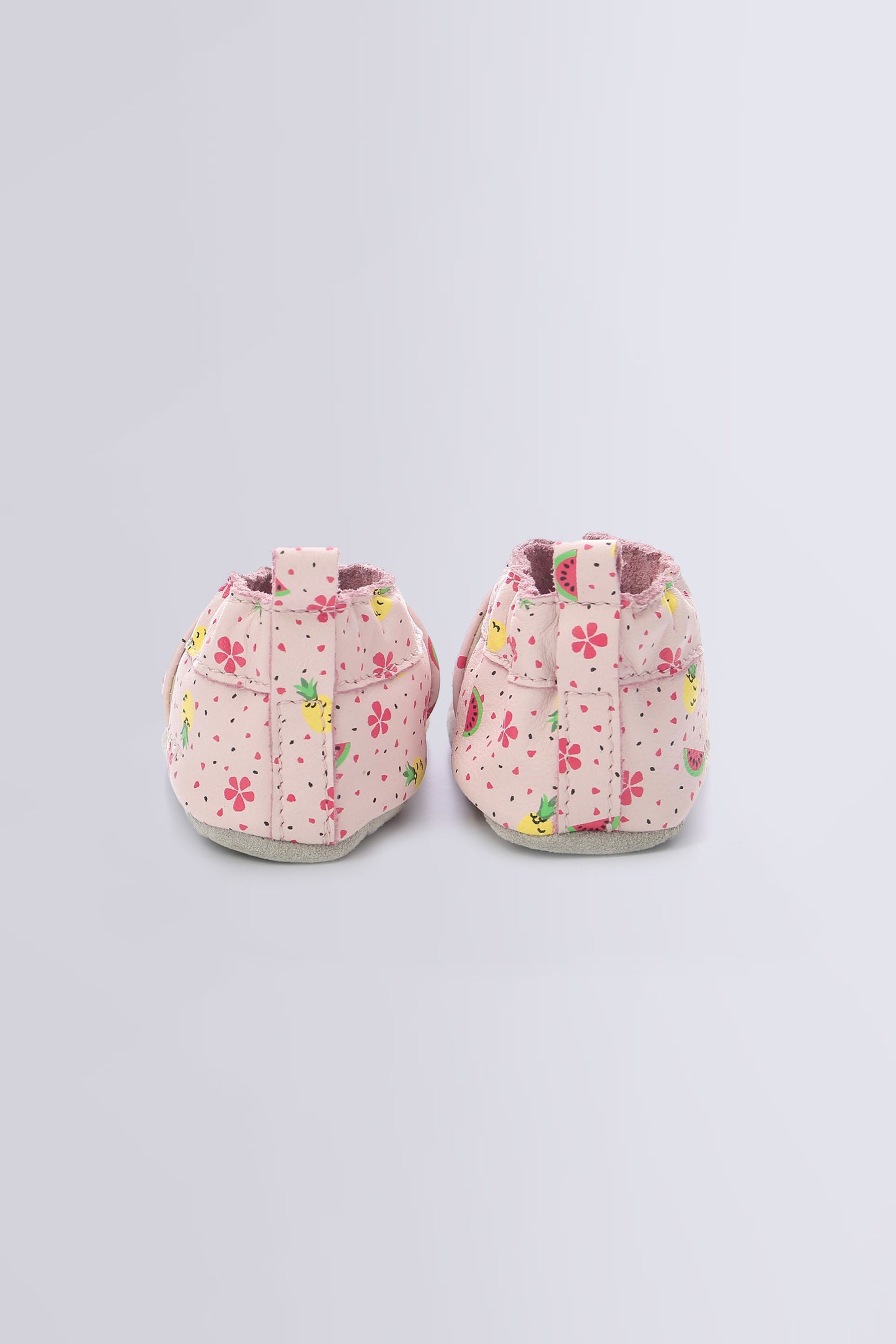 Robeez Sandiz Light Pink Fruits T-Strap Leather First Steps Shoes for Girls