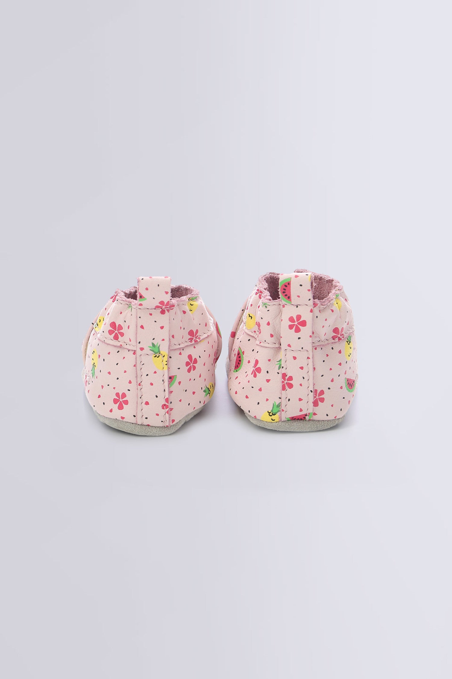 Robeez Sandiz Light Pink Fruits T-Strap Leather First Steps Shoes for Girls