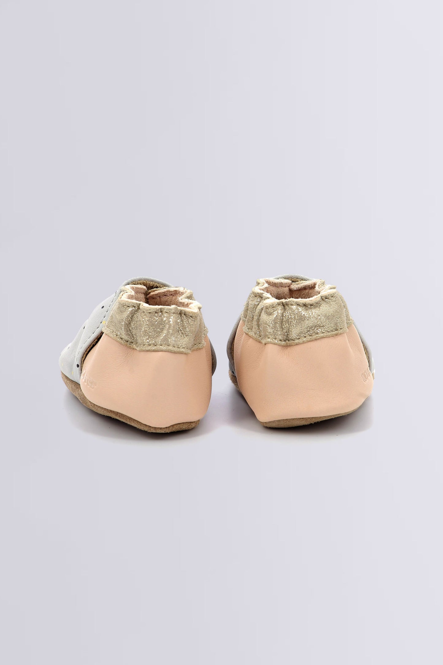 Robeez Cute Zebra Grey Pink Soft Sole Leather Baby Girl Slippers