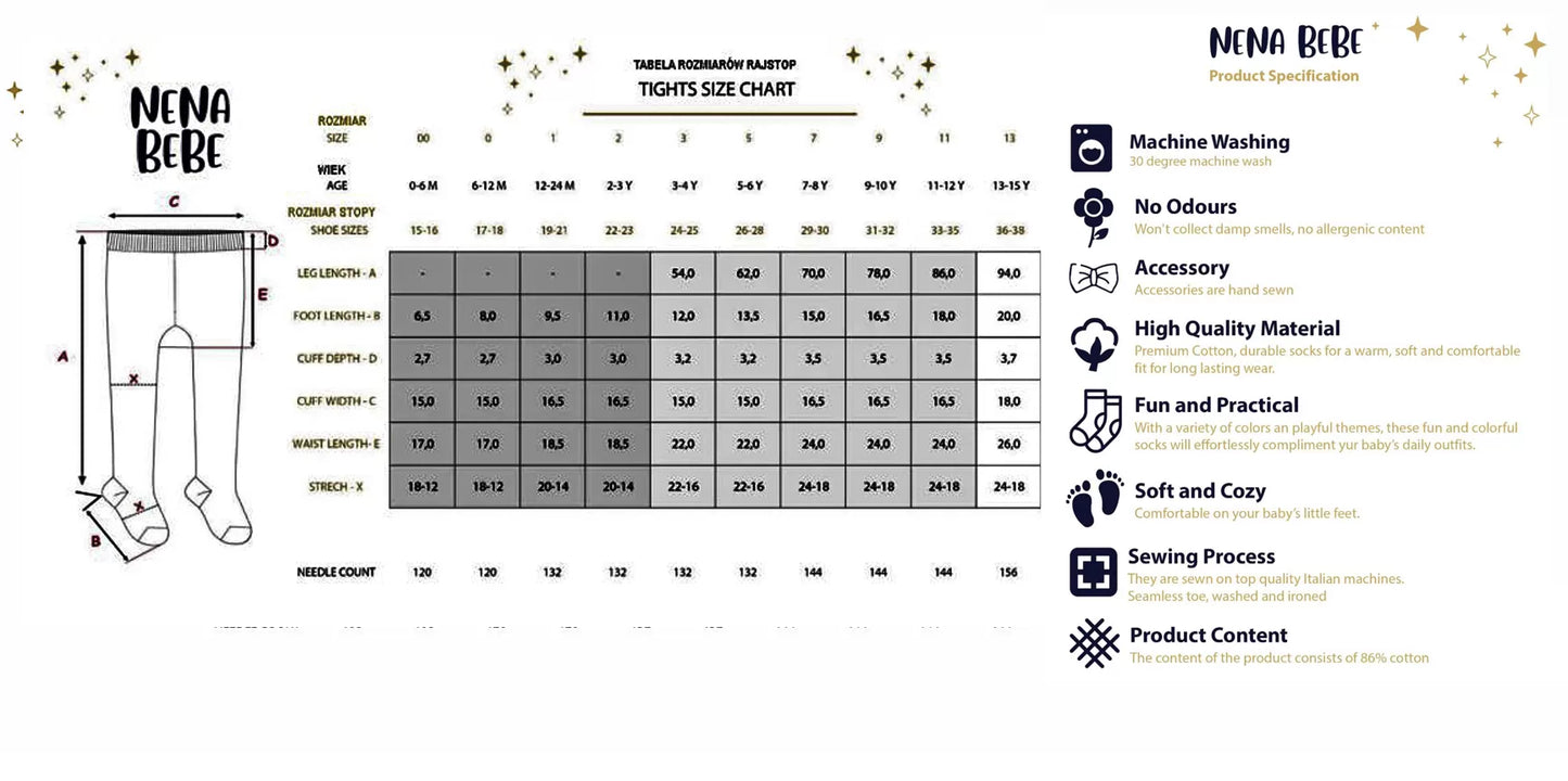 Cotton Kids Tights with Double Bow  7002