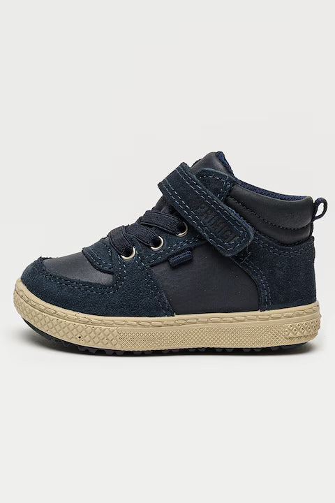 Primigi Boys' Blue First Step High-Top Sneakers - Non-Slip Sole, Removable Insole 8857200