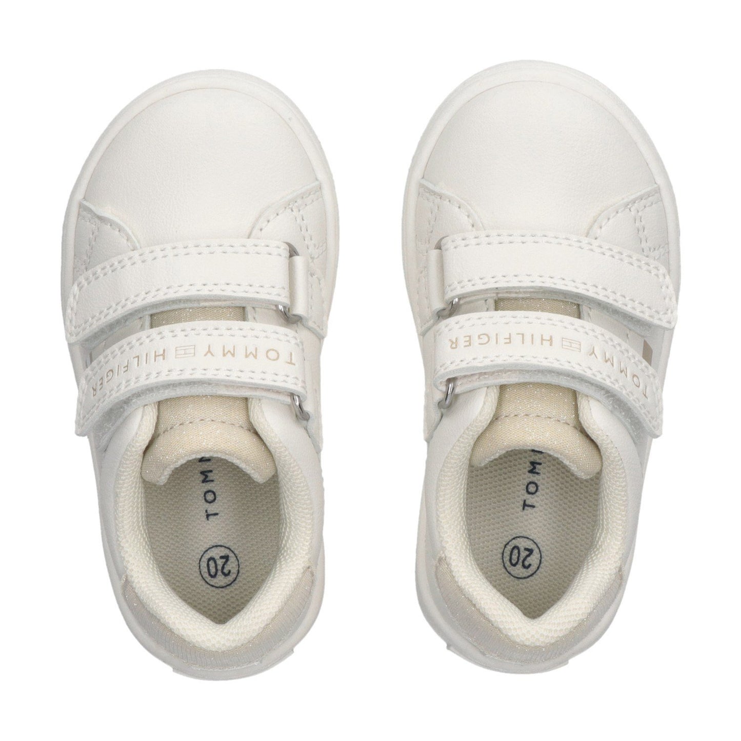 Tommy Hilfiger girls' Glitter Velcro Strap Durable Casual Sneakers T1A9-33966