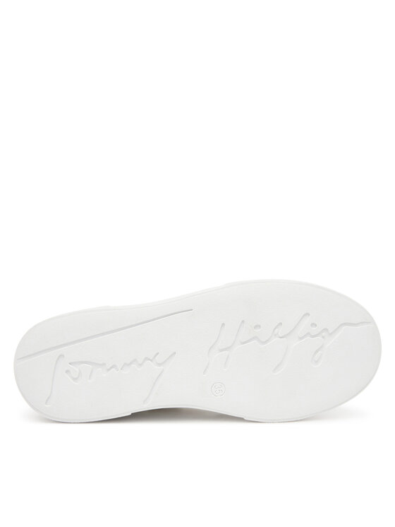 Tommy Hilfiger Girls' Stylish White Low-Cut Lace-Up Sneaker for Everyday Comfort