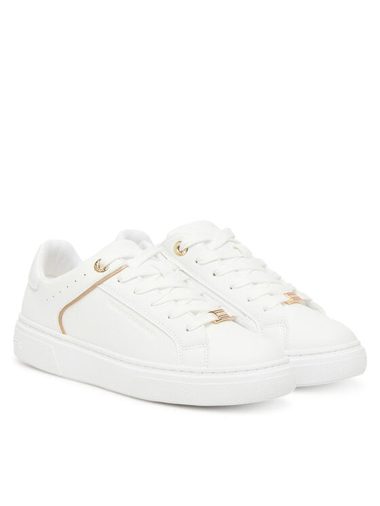 Tommy Hilfiger Girls' Stylish White Low-Cut Lace-Up Sneaker for Everyday Comfort