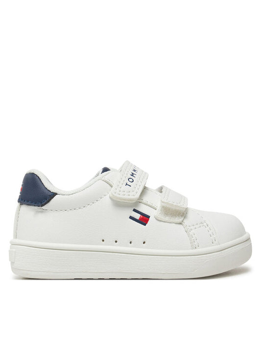 Tommy Hilfiger Kids' White Velcro Strap Athletic Sneakers T1X9-33836 Durable Low-Tops