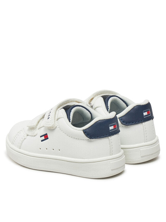 Tommy Hilfiger Kids' White Velcro Strap Athletic Sneakers T1X9-33836 Durable Low-Tops