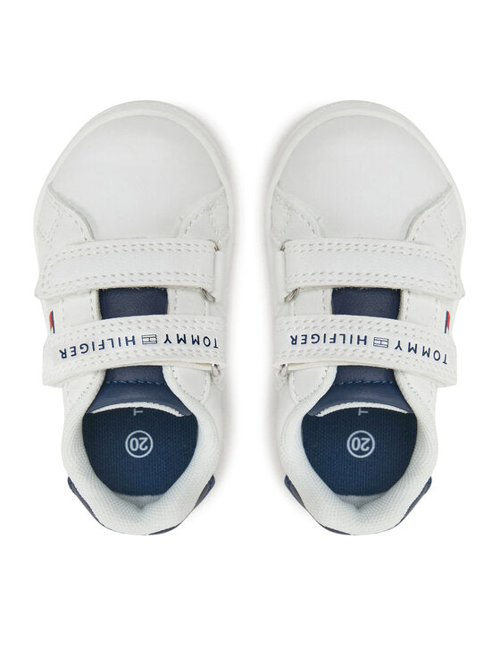 Tommy Hilfiger Kids' White Velcro Strap Athletic Sneakers T1X9-33836 Durable Low-Tops