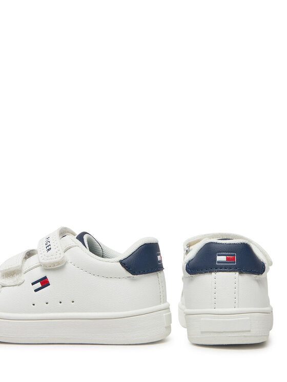 Tommy Hilfiger Kids' White Velcro Strap Athletic Sneakers T1X9-33836 Durable Low-Tops