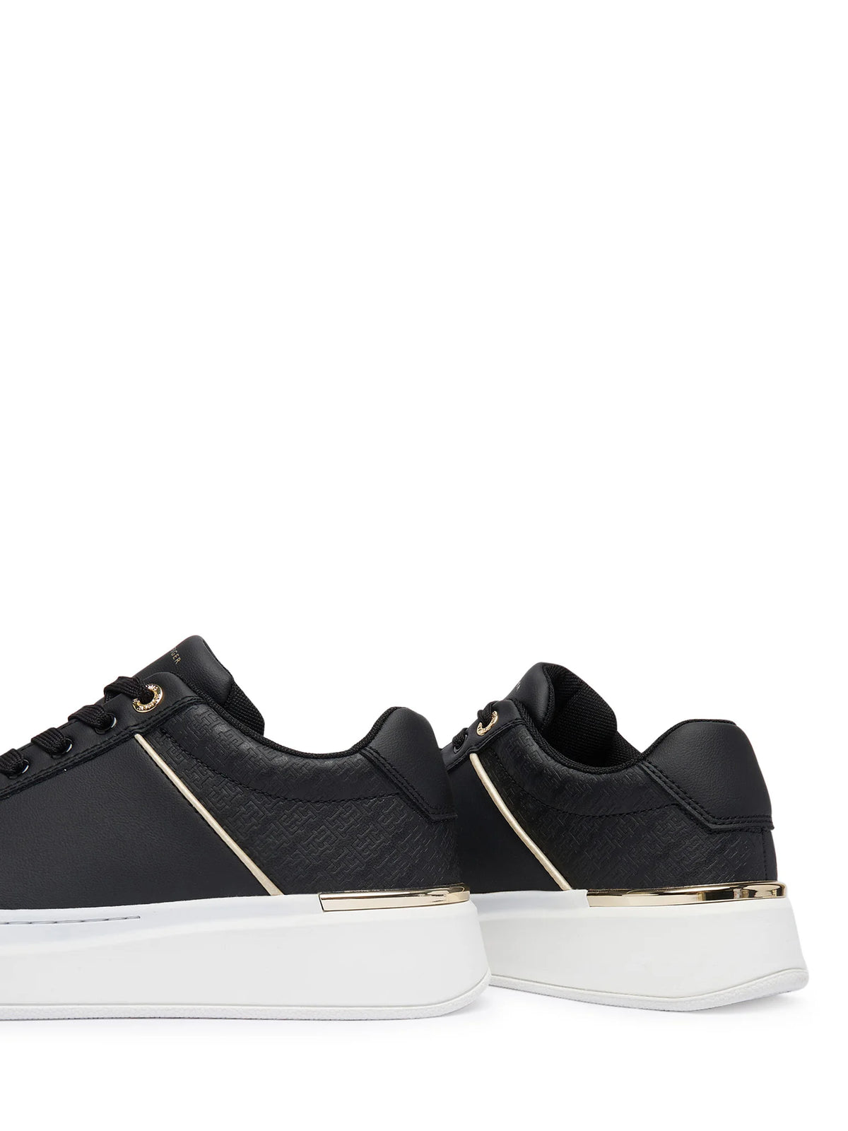 Tommy Hilfiger Monogram Charm Girls Lace-Up Black Sneakers T3A9-35093-1955999