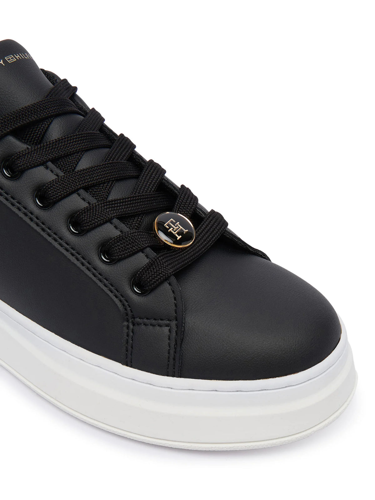 Tommy Hilfiger Monogram Charm Girls Lace-Up Black Sneakers T3A9-35093-1955999
