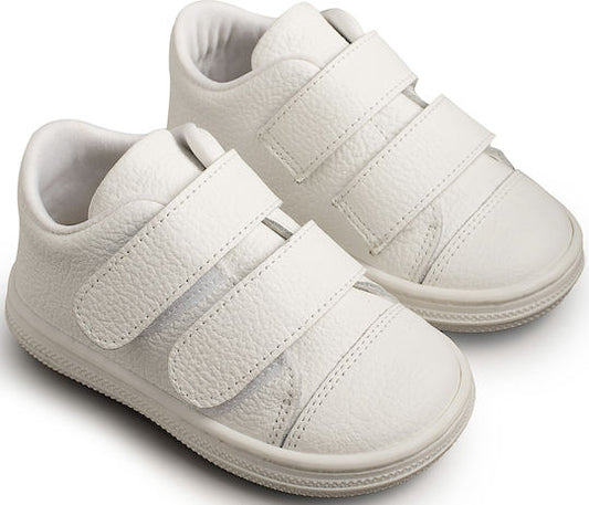 Babywalker BS3028 Leather Baptismal Sneakers, White Toddler Boys' Comfortable Shoes