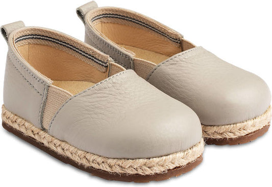 Babywalker BW4249 Gray Leather Espadrilles for Baptism, Comfortable Slip-on Shoes