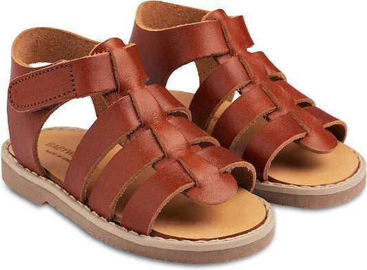 Babywalker Brown Leather Baptism Sandals for Girls GR0082, Elegant Design