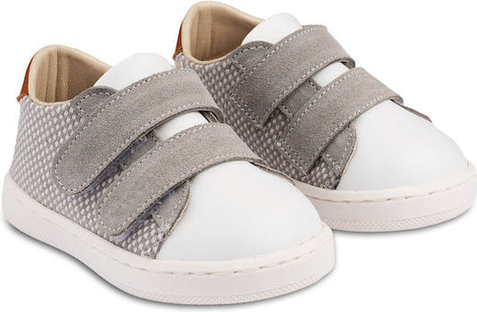 Babywalker Grey Leather Baptism Sneakers: Comfort First Steps, Durable, Stylish, PRI2104